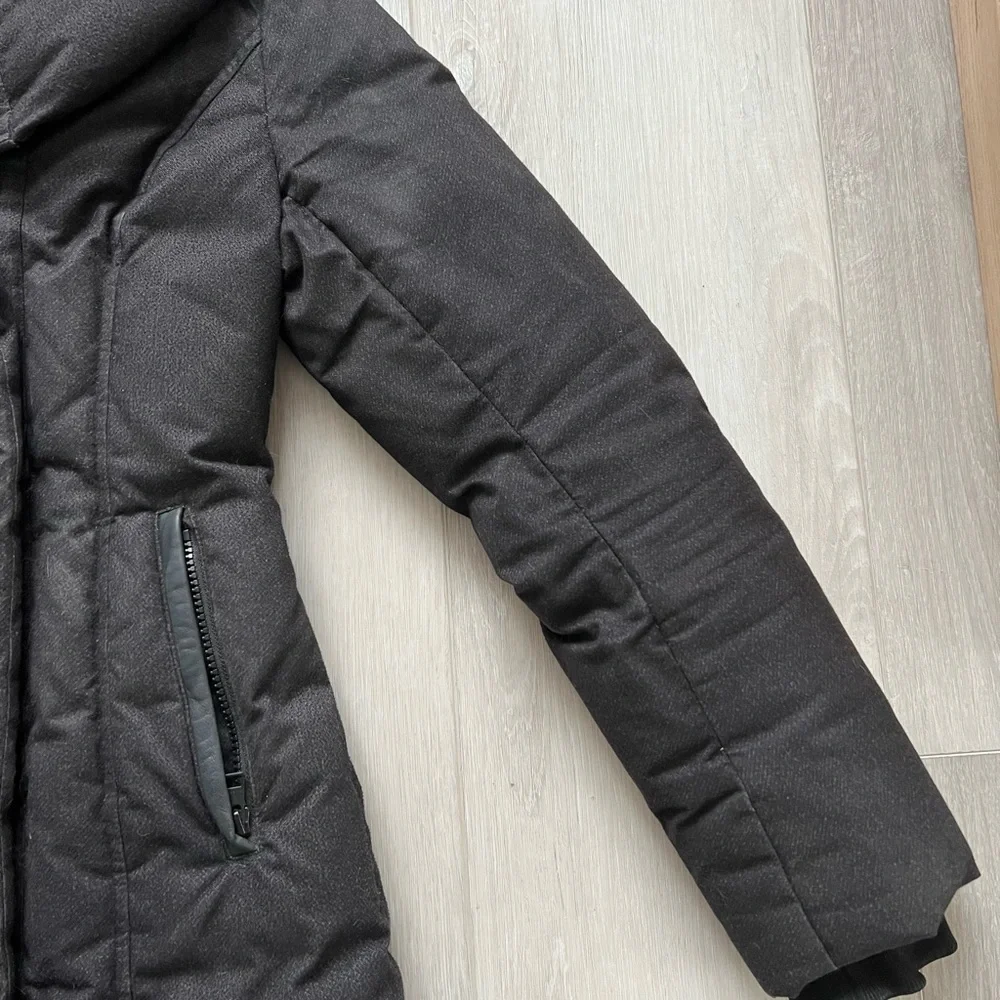 Soia & KYO CAMIELA Slim Fit Brushed Down Coat With Leather Trim - Picture 12 of 16